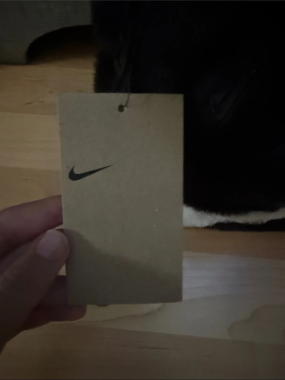 Nike Black Faux Fur Backpack with White Swoosh Accent